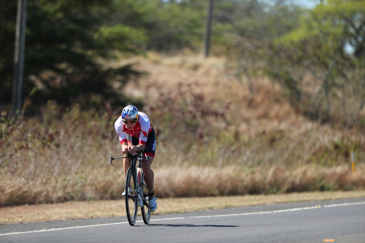 HISTORY MAKER. Daniela Ryf of Switzerland builds on her record-shattering pace as she moves closer to a second consecutive title at the 2016 IRONMAN World Championship in Kailua-Kona, Hawai’i. (Tom Pentington/Getty Images for IRONMAN) – Copyright © 2016 IRONMAN