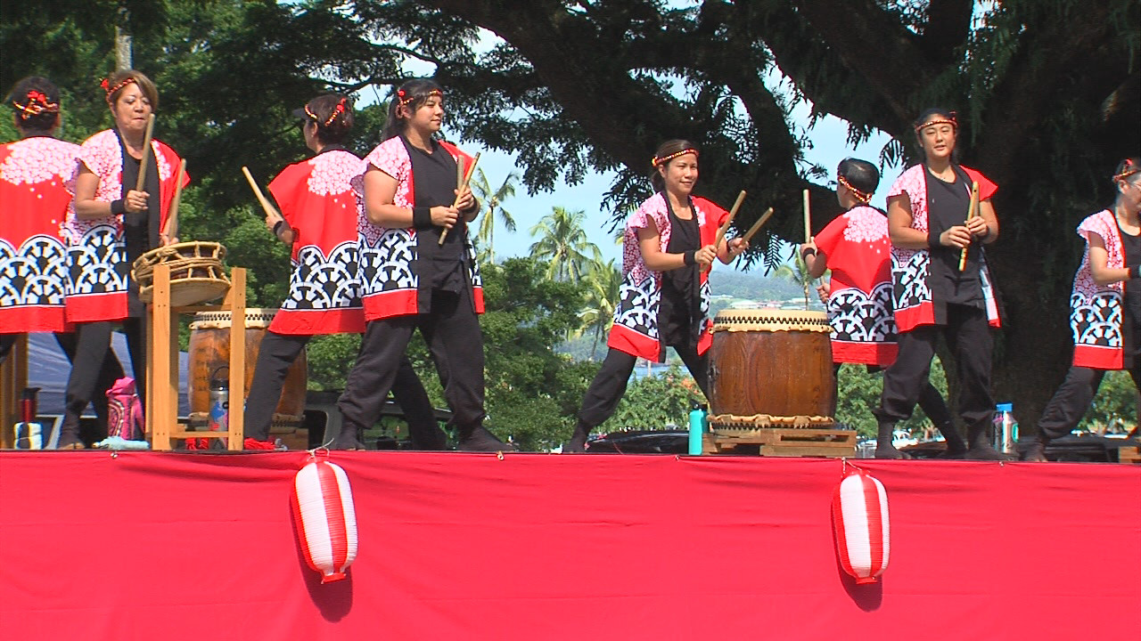 Taishoji Taiko, founded in 1989 in Hilo, ended the parade with a bang.