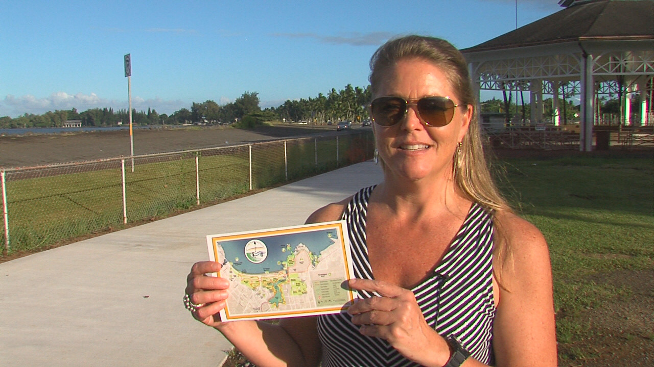 Christine Makaweo, board member of Hilo Bayfront Trails, talks about phase one of the project and the fundraiser for phase two.