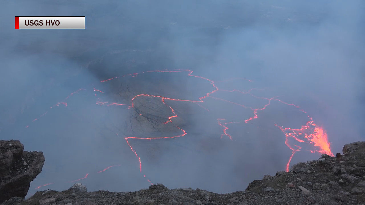 The lava lake within Halema'uma'u, recorded by USGS.