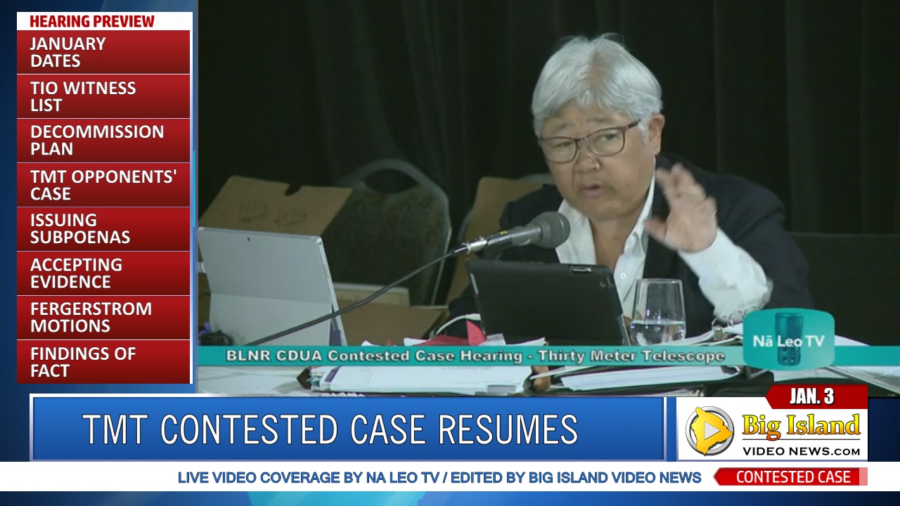 VIDEO: TMT Contested Case Hearing Resumes January 3