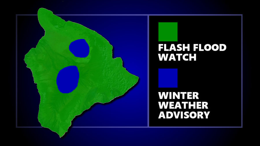 Flash Flood Watch, Winter Weather Advisory For Hawaii