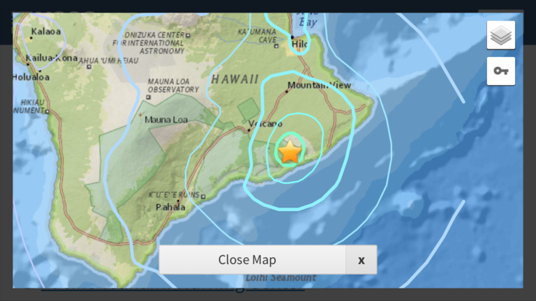 Earthquake hawaii today map
