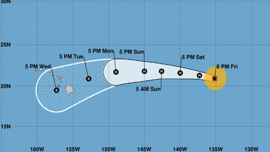 Hurricane Olivia On A Forecasted Path Towards Hawaii