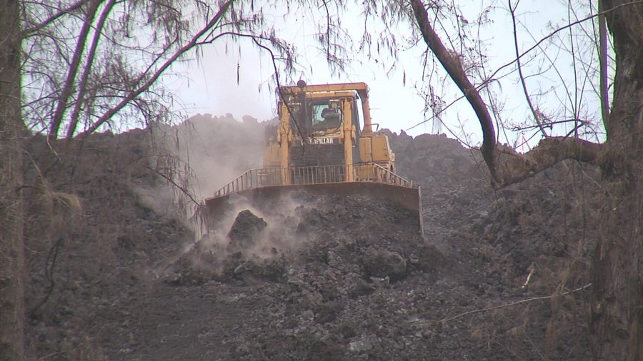 VIDEO: Highway 137 Lava Flow Clearing Work Begins