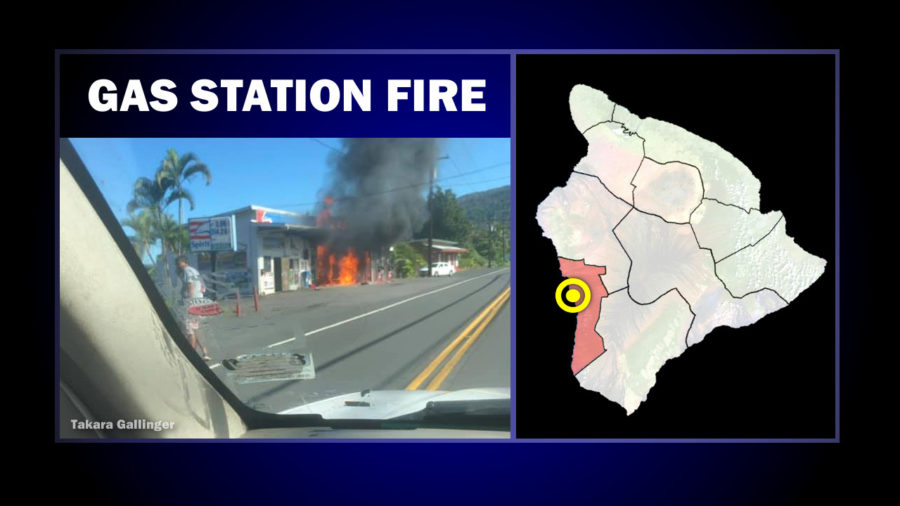 South Kona Gas Station Fire Sends Man To Hospital