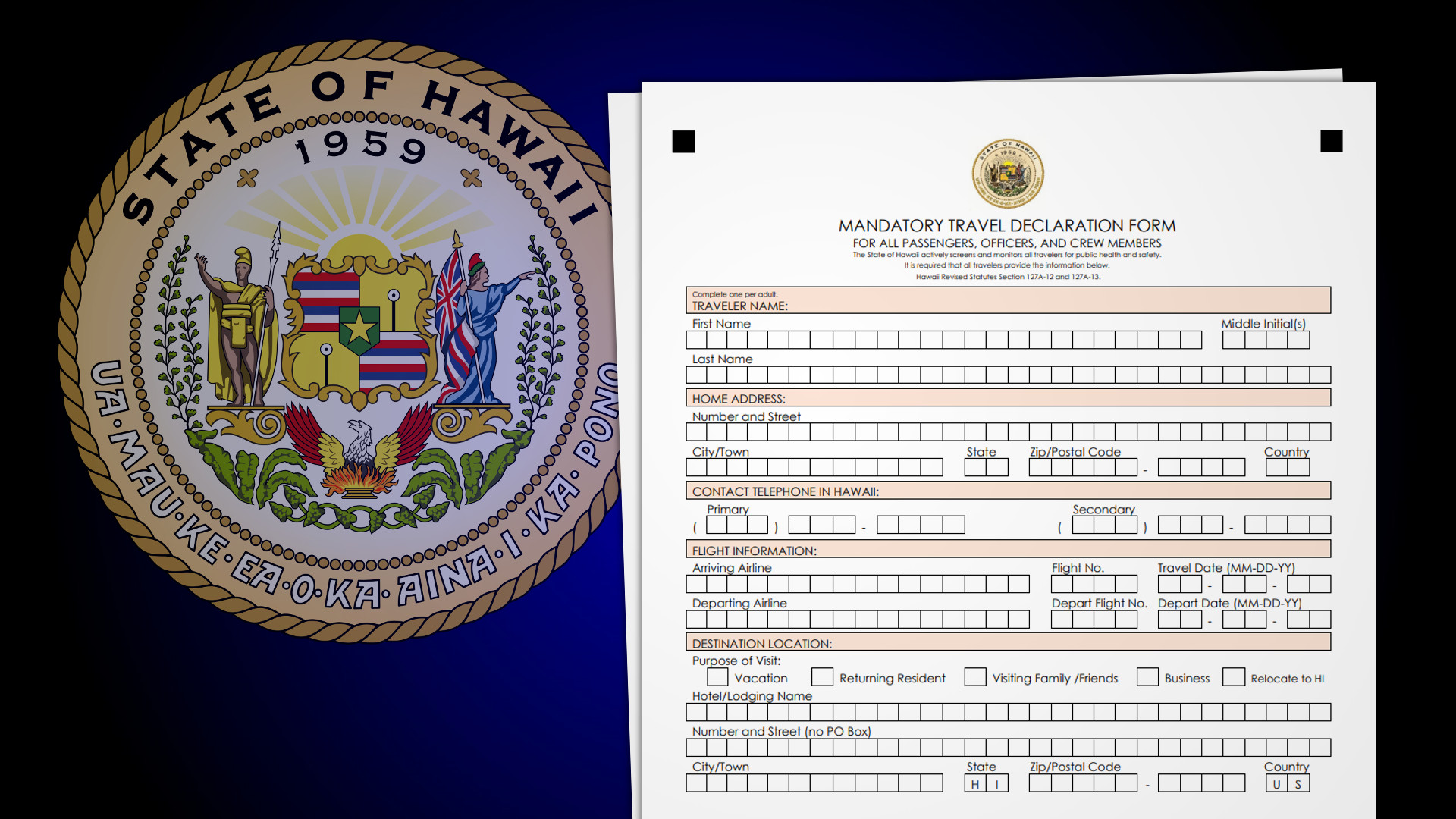 hawaii travel declaration form