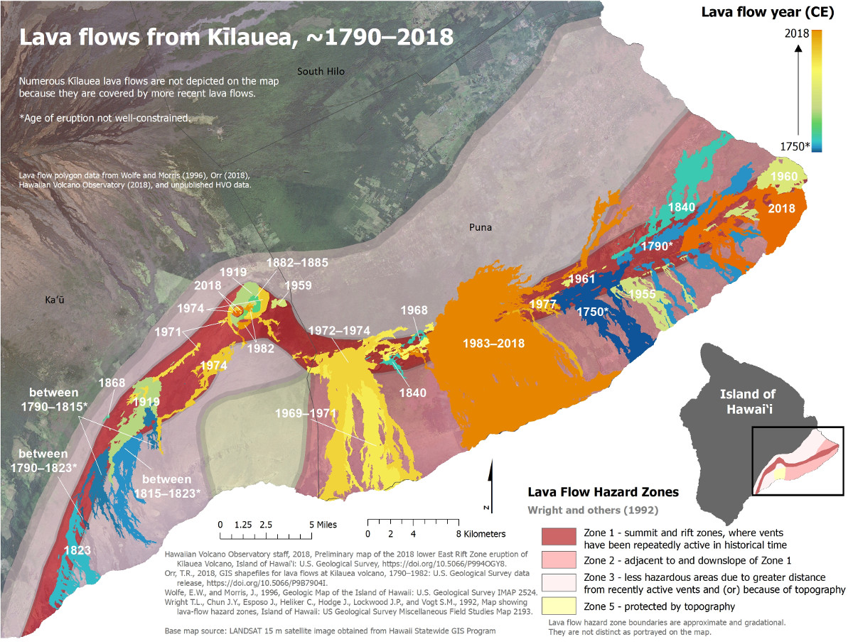 New Maps Illustrate Kilauea, Mauna Loa Geologic History