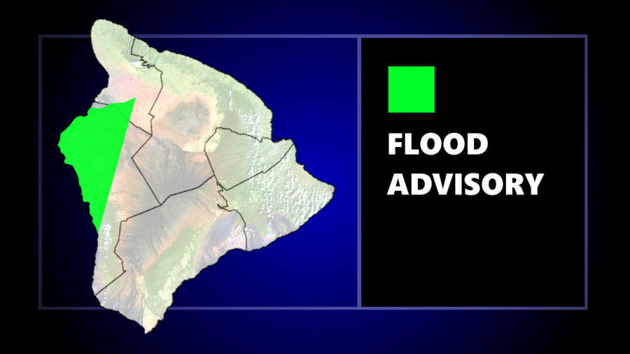 Kona Under Flood Advisory Sunday Afternoon