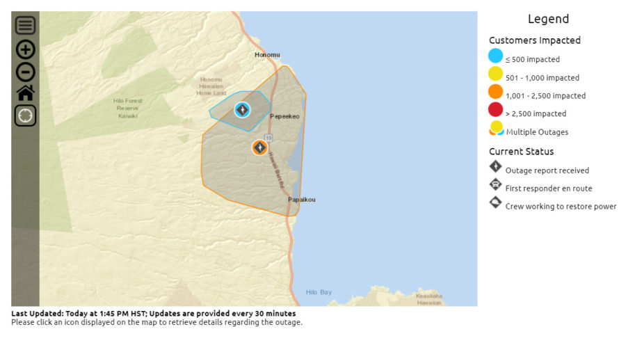 Hawaii Island Power Outage Map Introduced