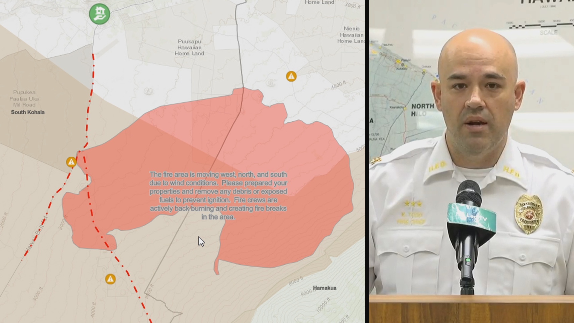 VIDEO Brush Fire Jumps Highway 190, Waikoloa To Evacuate