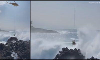 VIDEO: Man Rescued Just Before Huge Wave Crashes