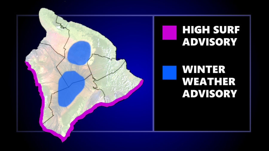 High Surf Advisory For Hawaiʻi South Shores, Winter Weather Advisory For Summits