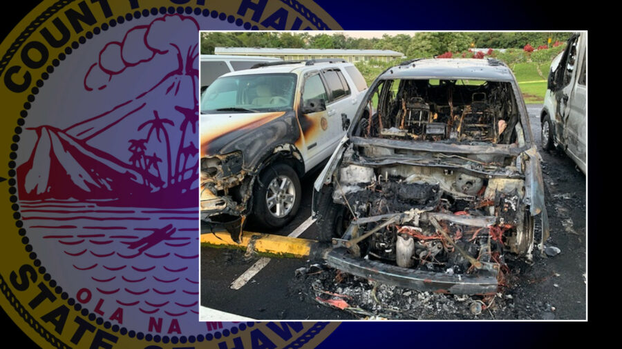 County Vehicles Torched At Hilo’s Kamana Senior Center