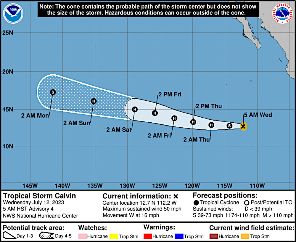 Tropical Storm Calvin Forms In Pacific, Expected To Hurricane