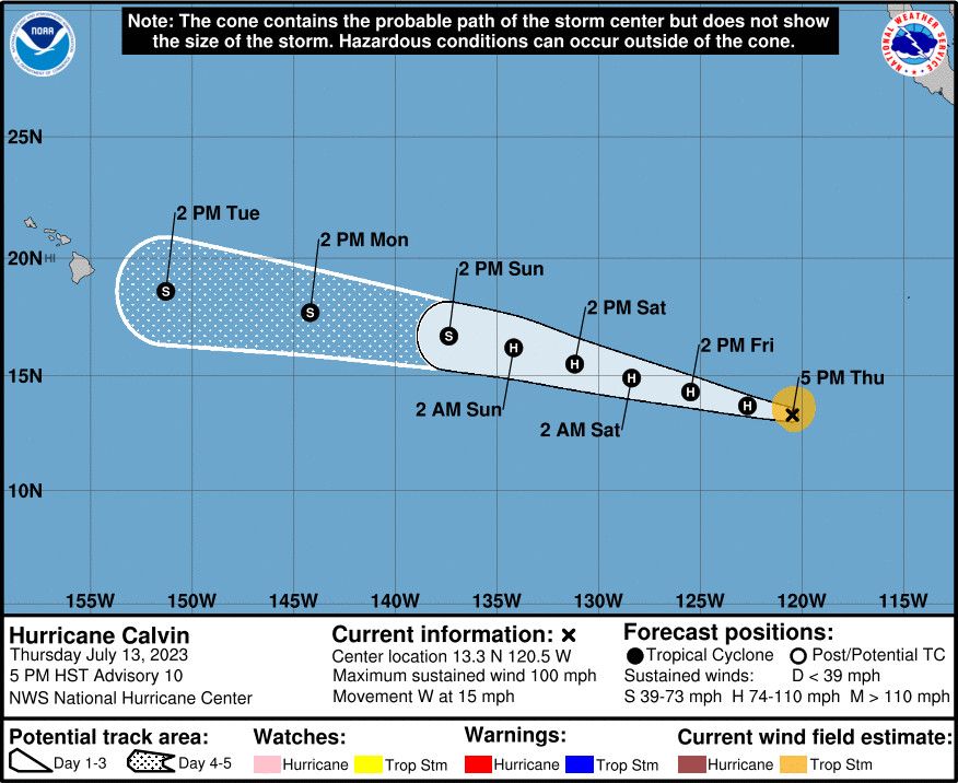 Tropical storm Calvin to hit Hawaii; bring heavy rainfall in Big Island -  The Economic Times