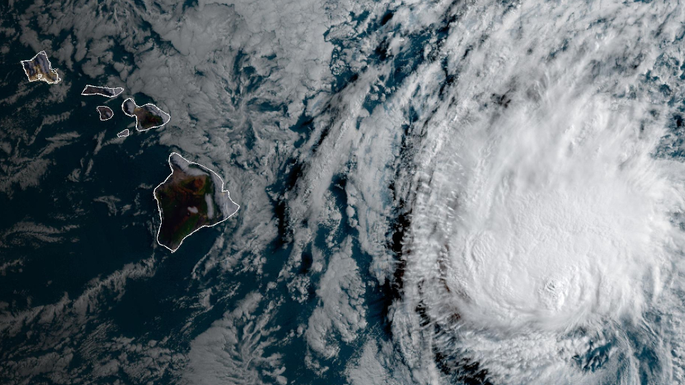 image from NOAA GOES-West - Sector view: Hawaii on Tuesday morning