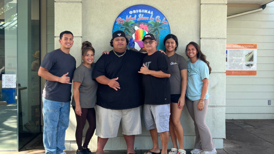 Iam with the Ignacio ʻohana (courtesy Original Big Island Shave Ice Company)