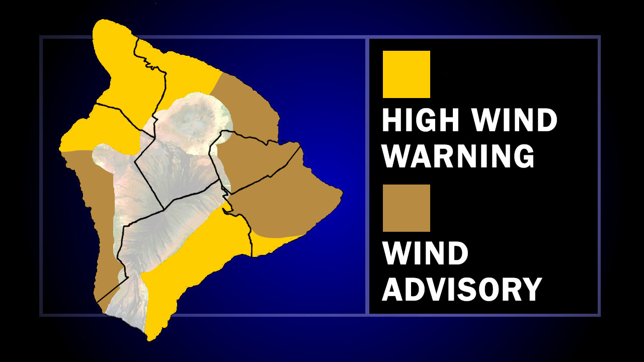 Wind Advisory In Effect For Hawaiʻi Island