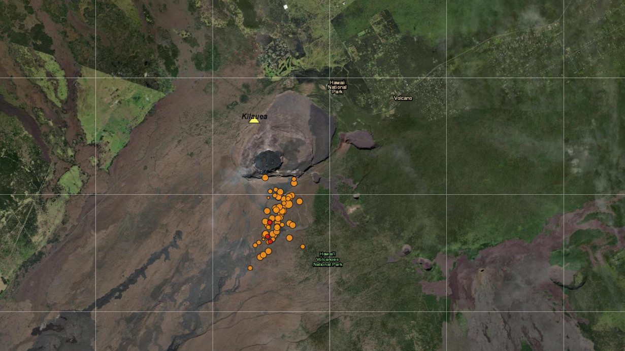 Kīlauea yanardağının zirvesinde artan depremsellik